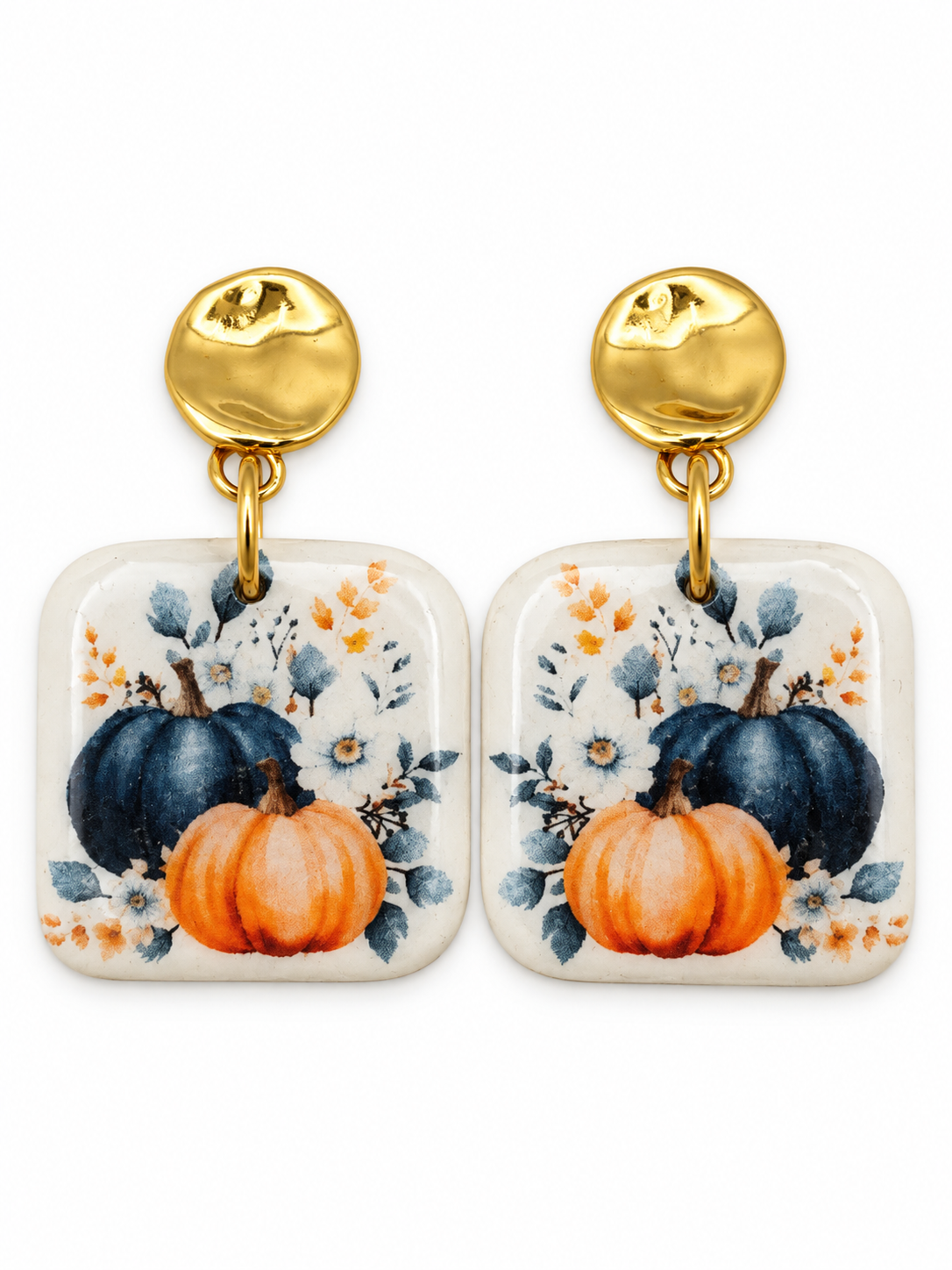Harvest Blue Pumpkin Earrings