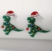 Christmas Dinosaur Earring