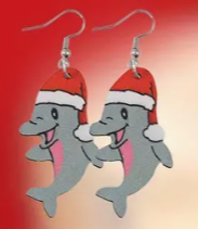 Dolphin Christmas Earring