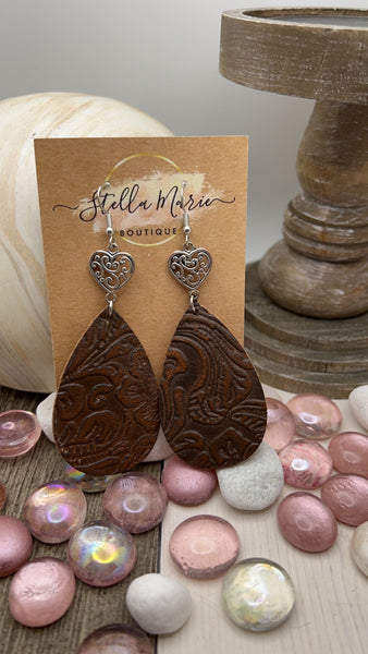 Brown Leather Earrings