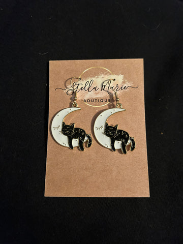 Moon Cat Earrings