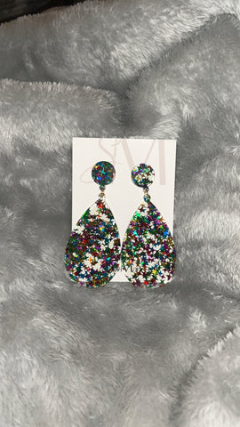 Rainbow Glitter Earrings