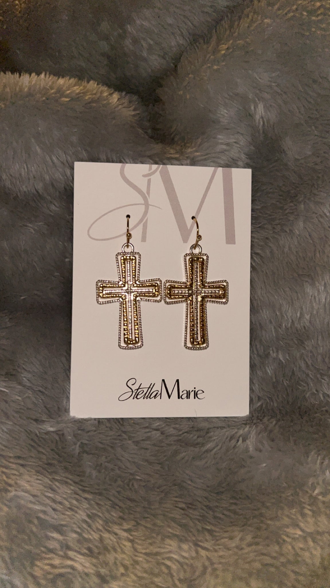 Simple Metal Cross Earrings