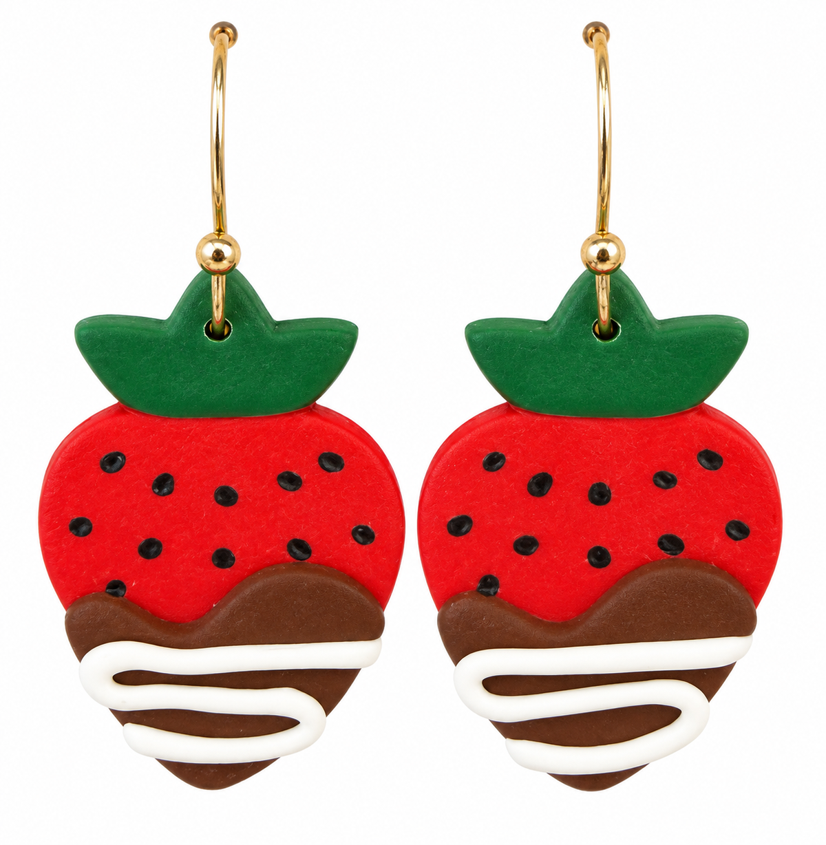 Chocolate Covered Strawberry Earrings