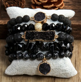 Black Bracelet Stack