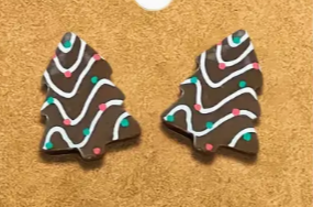 Christmas Tree Brownie Earrings