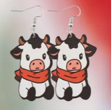 Winter Cow Earring